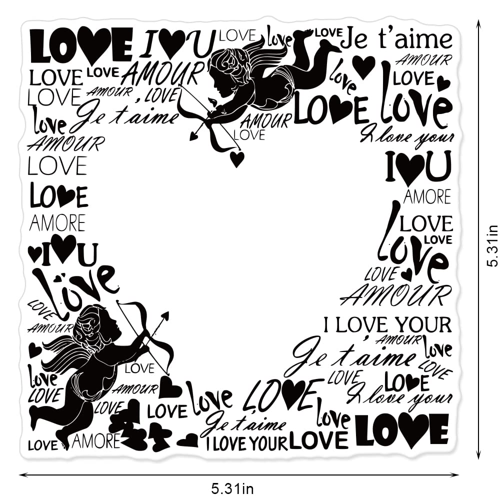 Valentines Angel Love Frame Background Clear Stamps for