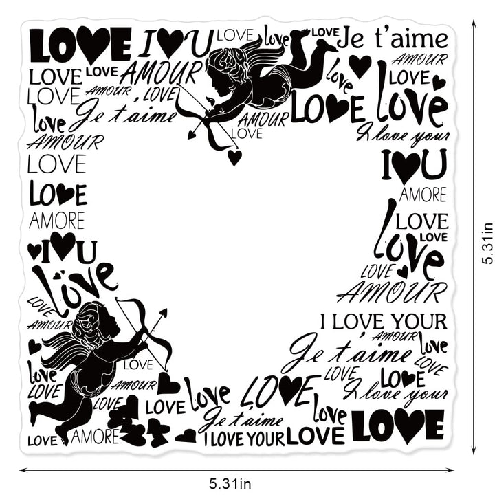 Valentines Angel Love Frame Background Clear Stamps for