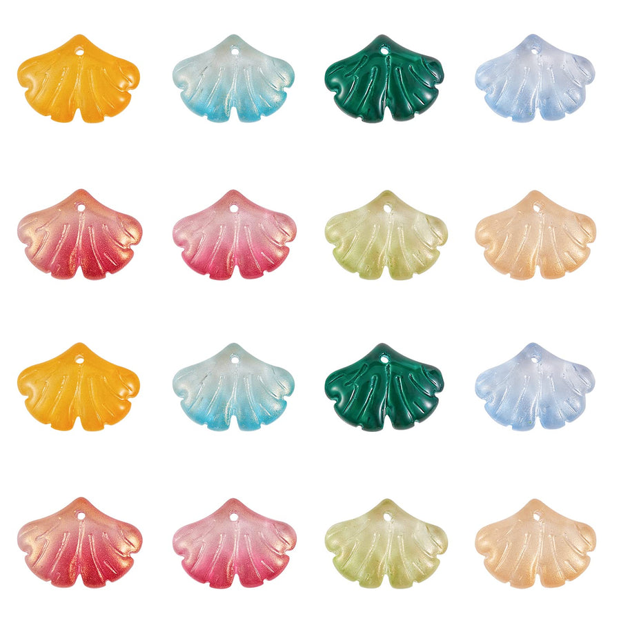 100pcs Glass Transparent Leaf Charms Clear Crystal Leaf Charms Colorful Leaf Charms for Jewelry Making Bulk