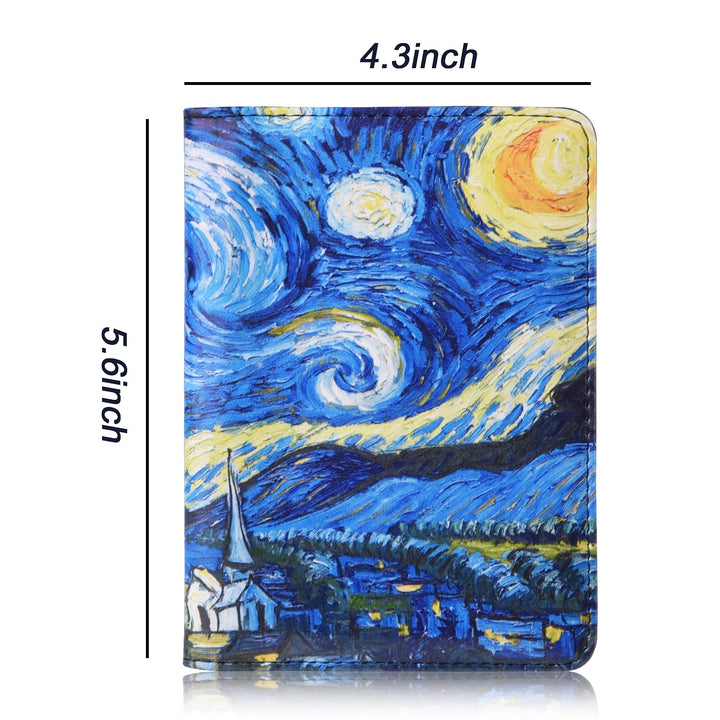 Passport and Vaccine Card Holder Combo, Passport Holder with Vaccine Card Slot,Passport Cover come with Vaccination Card Protector,Travel Passport Wallet (Starry night)