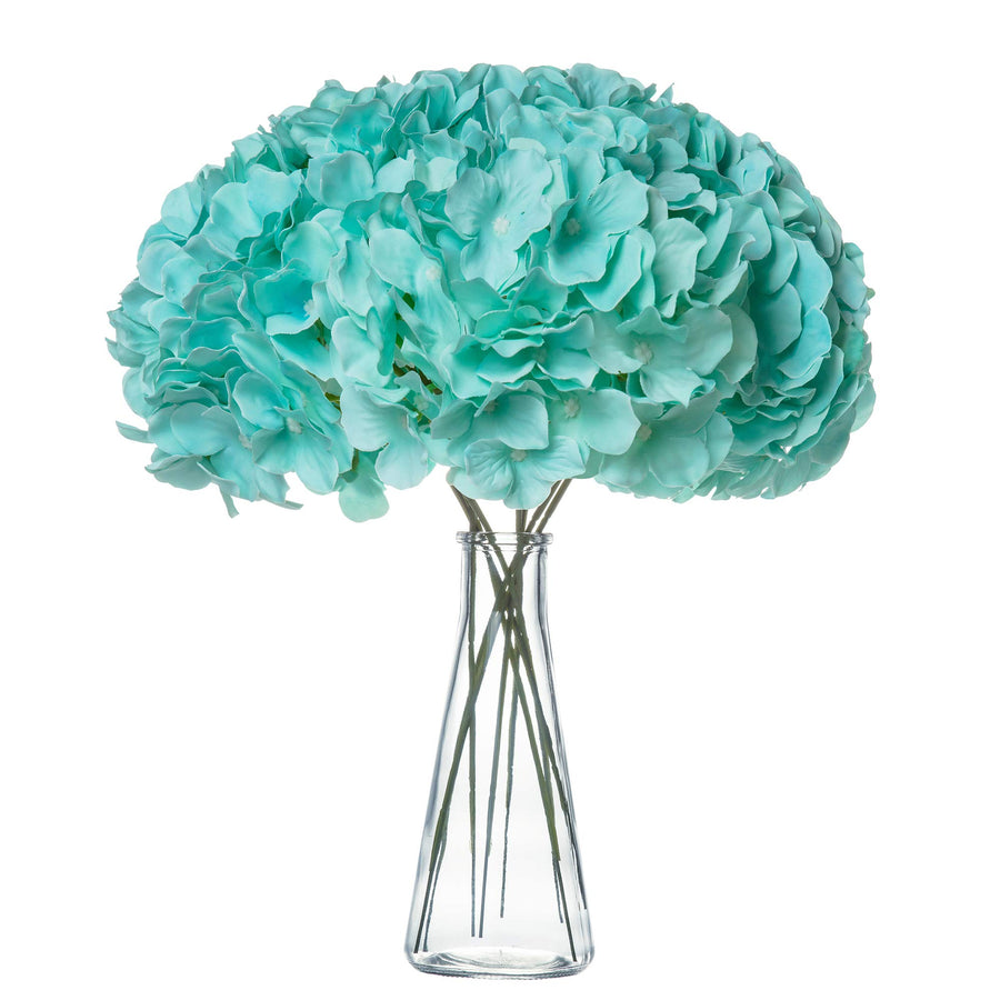 Hydrangea Silk Fake Flowers Heads with Stems, Pack of 10 Full Artificial Flowers for Decoration Wedding Home Party Shop Baby Shower, Room Decor for Bedroom Aesthetic