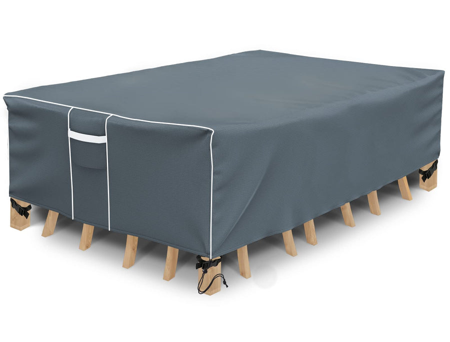 Patio Furniture Covers, Waterproof Outdoor Furniture Cover, 500D Heavy Duty, All Weather Protection Rectangular Patio Furniture Cover for Outdoor Furniture Set, 98 L x 78 W x 29 H -Grey