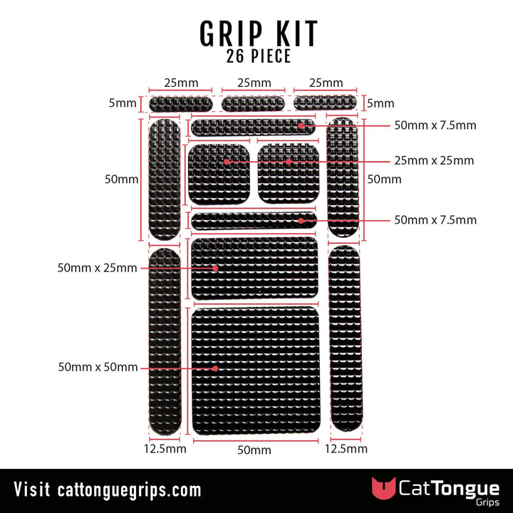 Non-Slip Grip Tape Kit Durable, Non-Abrasive, Anti-Slip Tape with Pre-Cut Strips for Indoor &amp; Outdoor Use, Customizable &amp; Waterproof for Thousands of Uses (Black)