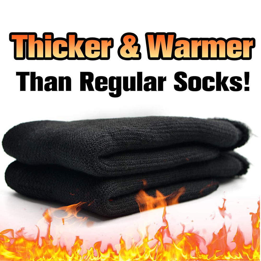 Winter Warm Thermal Socks for Men Women Extra Thick Insulated Heated Crew Boot Socks for Extreme Cold Weather, Medium, 1 Pair Black