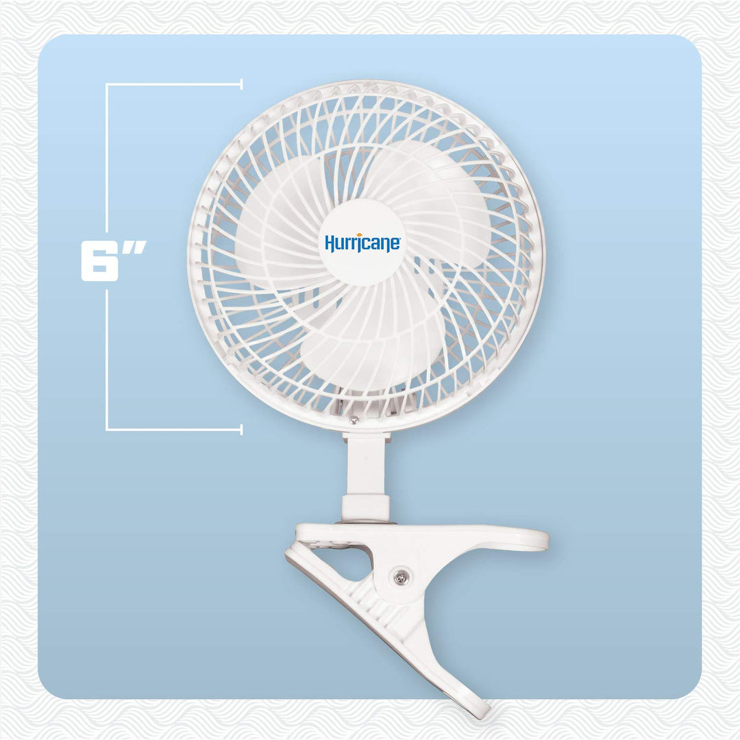 Hurricane Classic 6 Inch Clip Fan, 2 Speed Portable Min