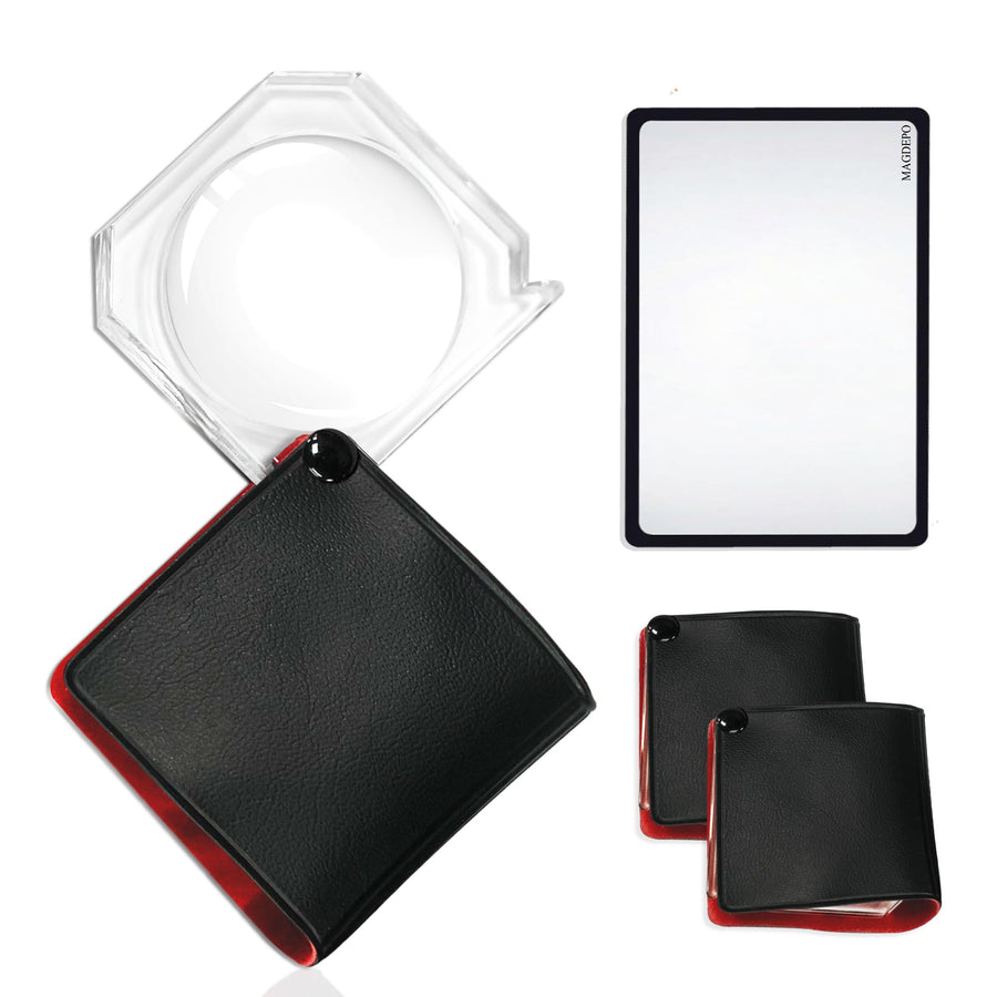 MAGDEPO 6X Pocket Magnifier Small Square 1.75 Acrylic M