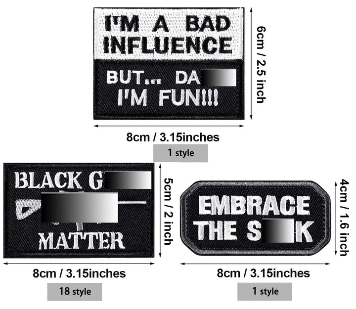 20 Pack Tactical Morale Patches,Funny Military Patch Full Embroidery Army Badge Set for Caps,Backpacks,Clothes,Military Uniforms,Tactical Gears,Service Dog Harness Vest Etc. (Navy)