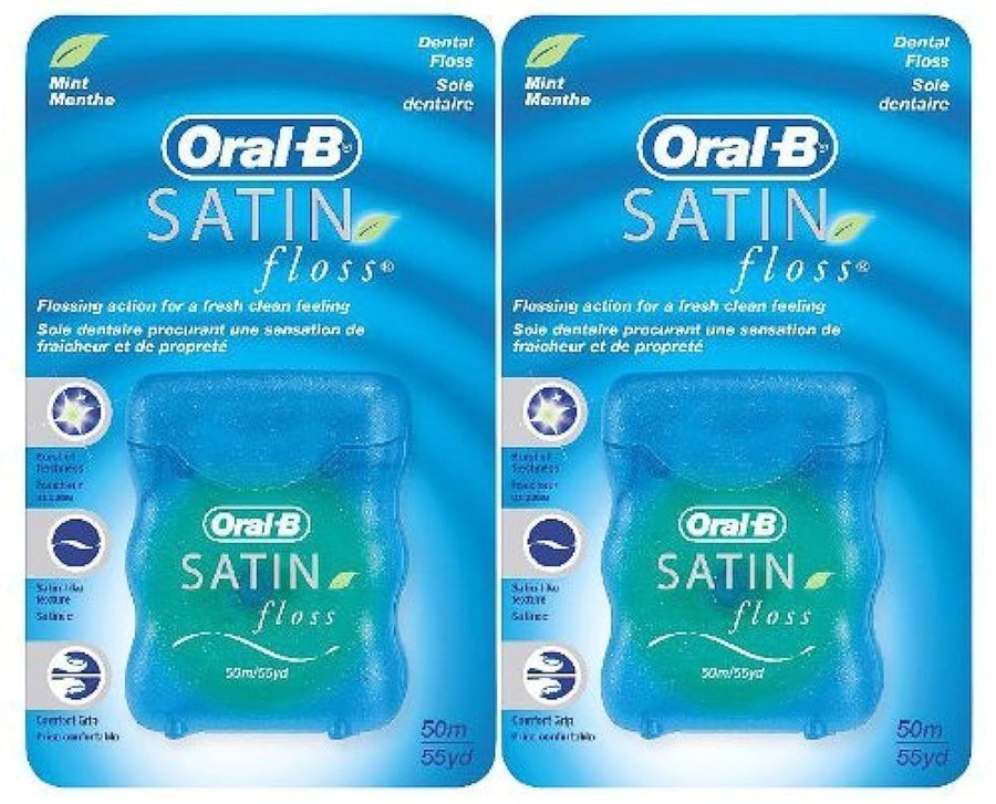Oral B Satin Floss - Mint - 55 yd - 2 pk