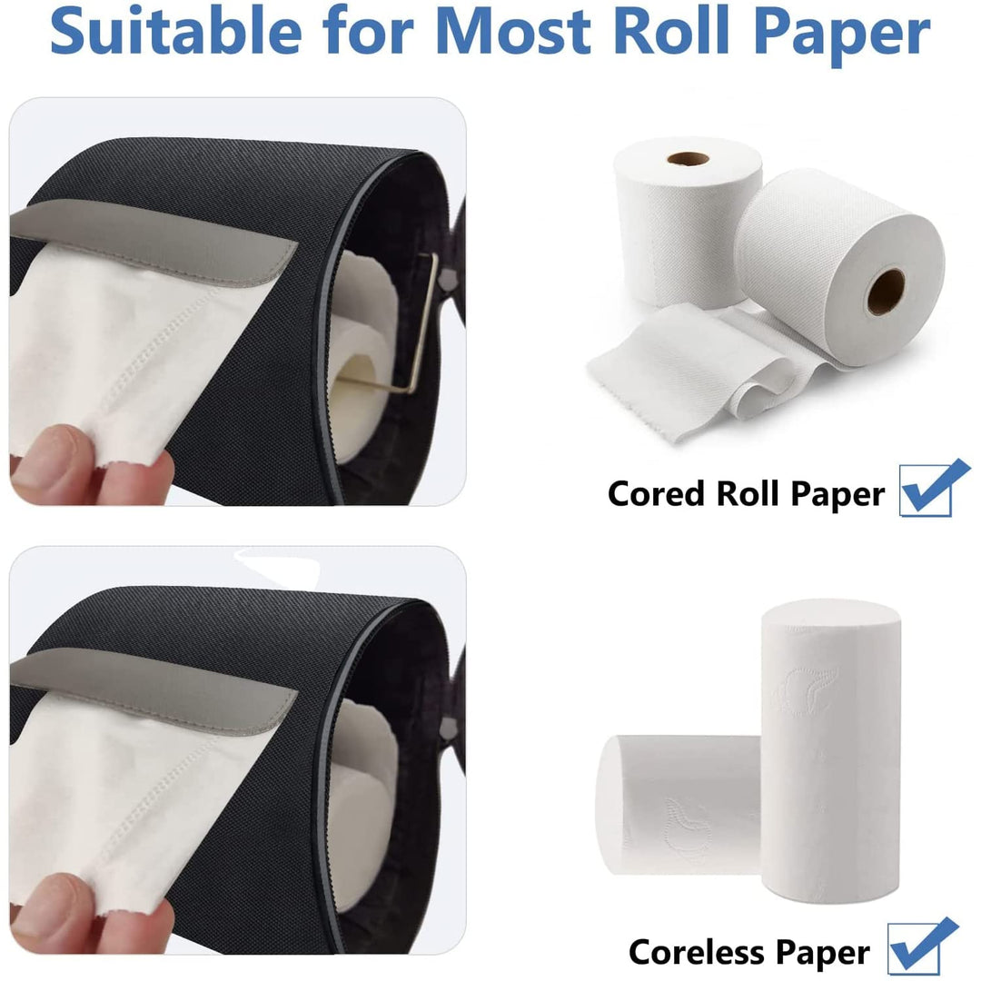 Hainging Toilet Paper Holder Waterproof Roll Tissue Holders Cat Dog Proof Toilet Paper Storage Bag with Adjustable Strap Portable Roll Paper Cover for Camping Bathroom RV Car Travel