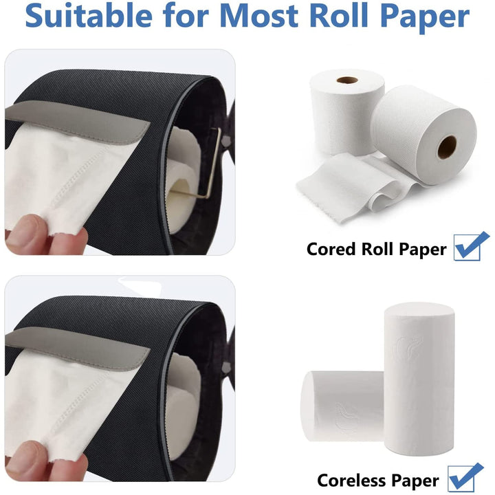 Hainging Toilet Paper Holder Waterproof Roll Tissue Holders Cat Dog Proof Toilet Paper Storage Bag with Adjustable Strap Portable Roll Paper Cover for Camping Bathroom RV Car Travel