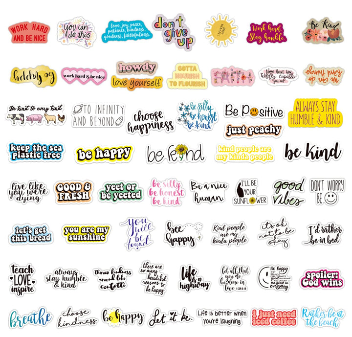 100pcs Positive Affirmation Stickers, Inspirational Words Stickers for Students Teachers Kids Teens Adults, Motivational Quote Stickers for Water Bottle Scrapbook Laptop