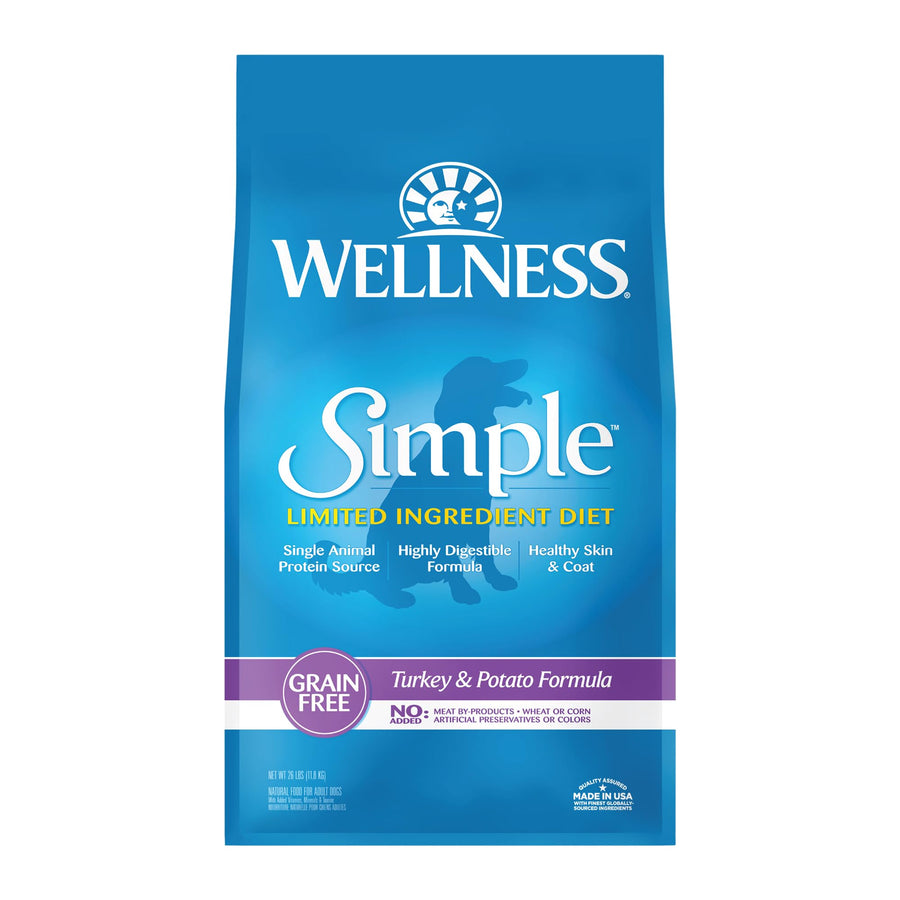 Simple Natural Limited-Ingredient Grain-Free Dry Dog Food, Easy to Digest for Sensitive Stomachs, Supports Skin & Coat (Turkey and Potato, 26-Pound Bag)