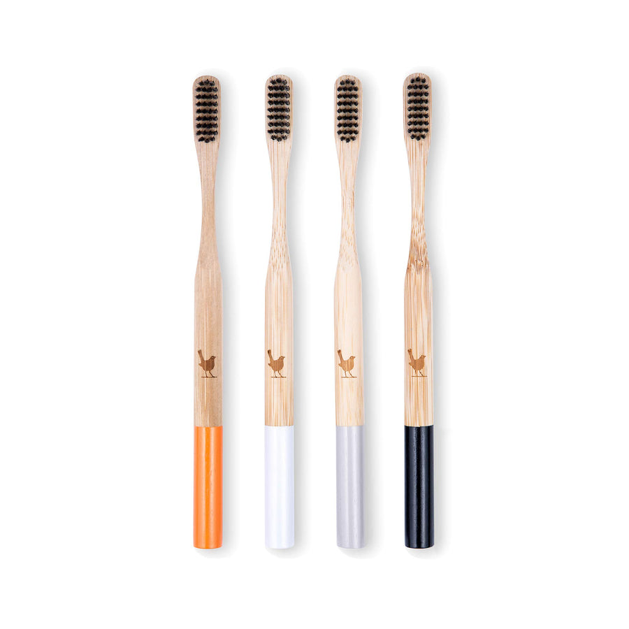 Native Birds Bamboo Toothbrush with Soft Charcoal Infus