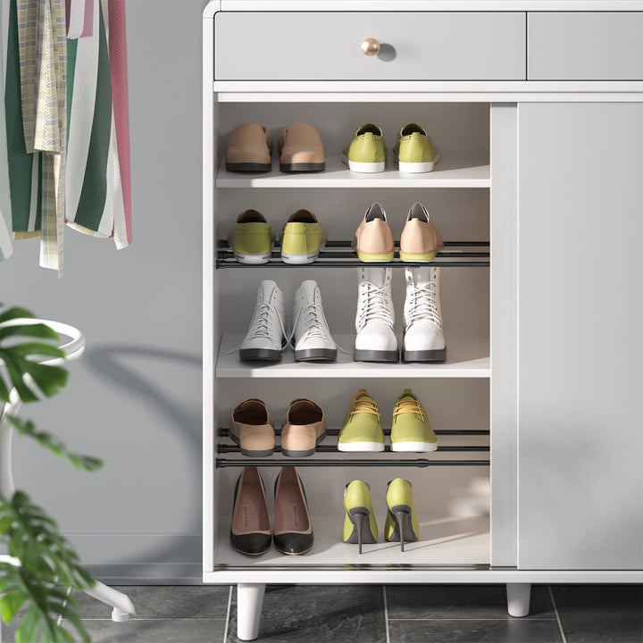 Spring Tension Curtain Rods Short Tension Rod (Black, 16 to 28-3Pcs)