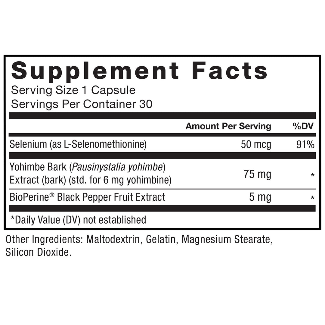 Yohimbine Supplement for Men, Yohimbe Bark Extract with Superior Absorption to Enhance Performance, 6mg Yohimbine Bark Pills with Key Natural Ingredients, 90 Capsules (3-Pack)