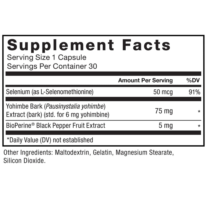 Yohimbine Supplement for Men, Yohimbe Bark Extract with Superior Absorption to Enhance Performance, 6mg Yohimbine Bark Pills with Key Natural Ingredients, 90 Capsules (3-Pack)