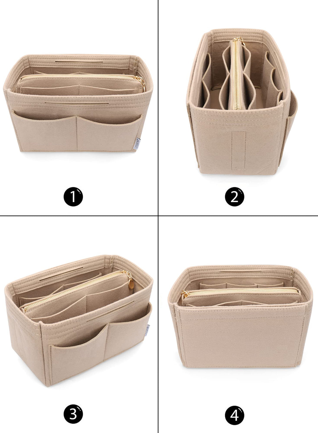 LEXSION Felt Purse Bag Organizer Insert with zipper Bag