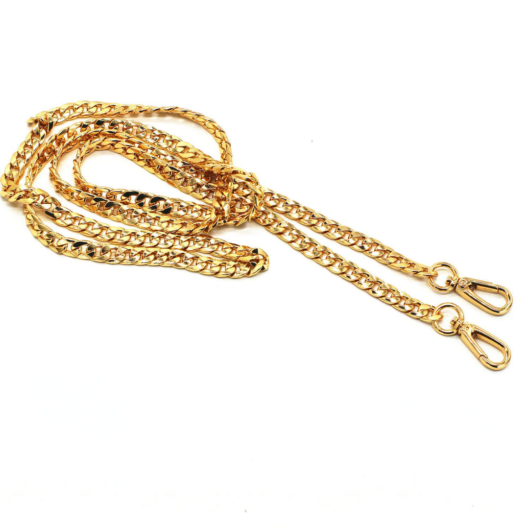 DIY Iron Flat Chain Strap Handbag Chains Purse Chain Straps Shoulder Cross Body Replacement Straps with Metal Buckles (55, Gold)