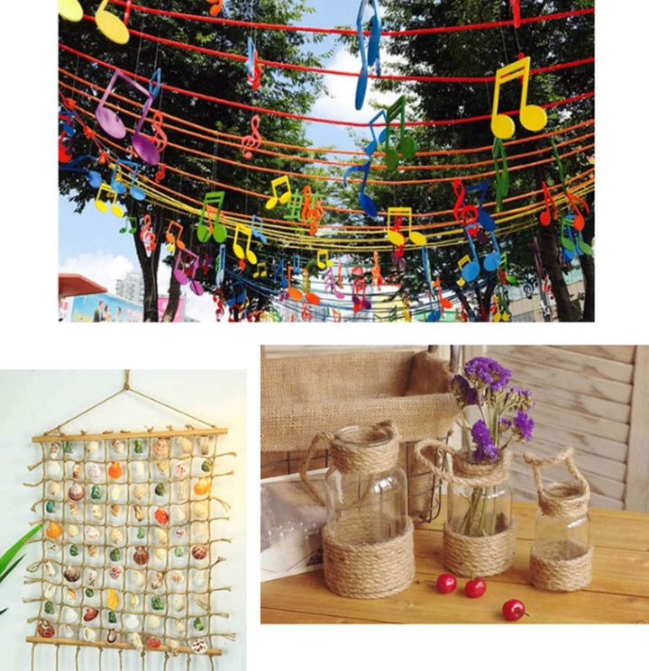 Natural Jute Rope, 1/4 Inch by 65 Feet Jute Twine Rope for Arts Crafts Christmas Decoration, Purple