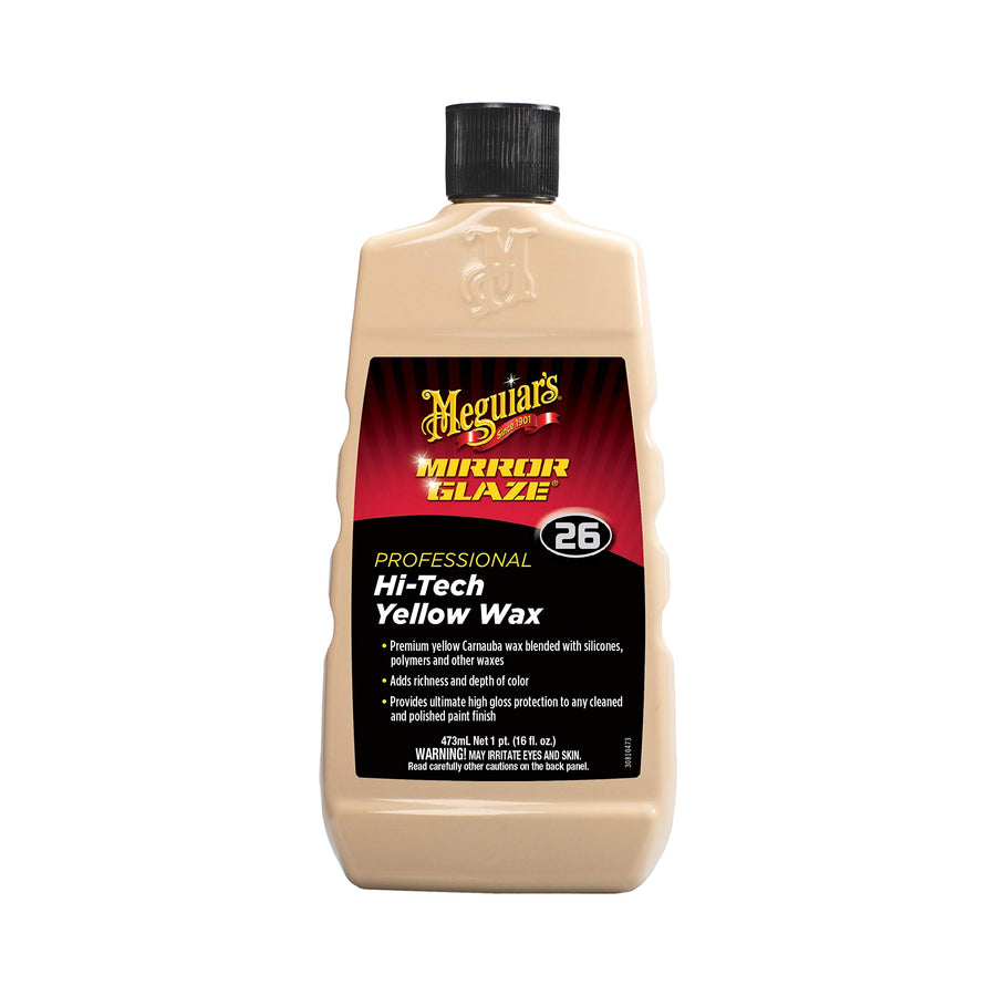 Meguiar’s Professional Hi-Tech Yellow Wax M2616 - Yellow Carnauba Wax Blend for Long-Lasting Protection with a Deep Gloss & Shine, Easy Application with Professional Results, 16 Oz