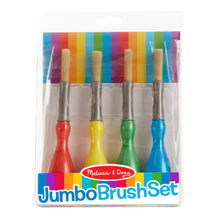 Jumbo Brush Set - 4-Pack, Paintbrushes in Red, Blue, Green, Yellow