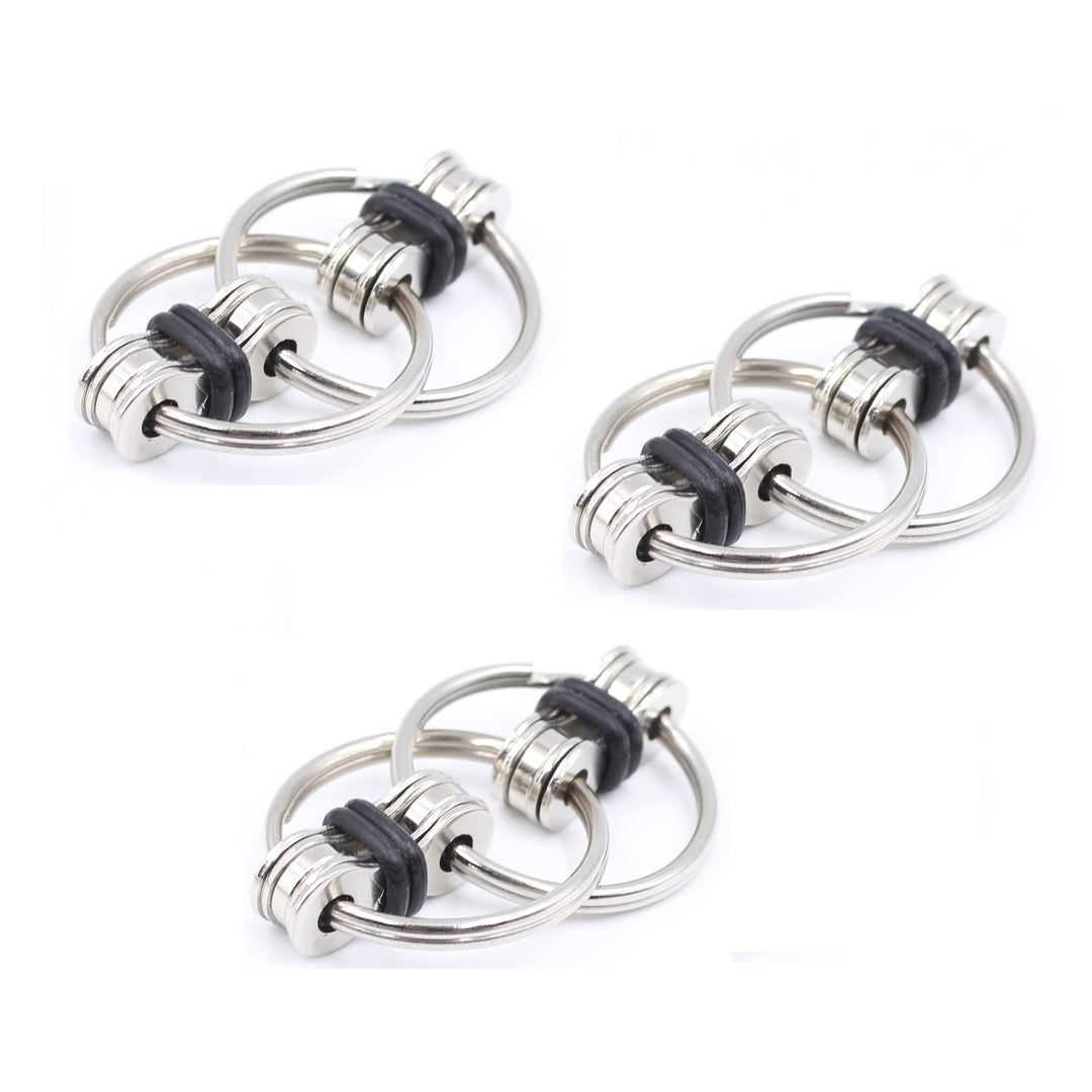 3-Pack Steel Flipping Bike Chain Fidget Toy. Relieve Your Stress, Anxiety, and Boredom All at Your Finger Tips! Also Helps ADD, ADHD, and Autism,