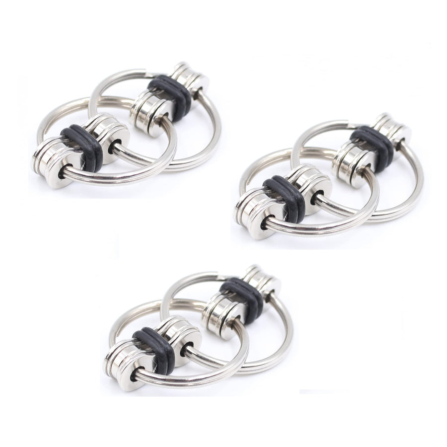 3-Pack Steel Flipping Bike Chain Fidget Toy. Relieve Your Stress, Anxiety, and Boredom All at Your Finger Tips! Also Helps ADD, ADHD, and Autism,