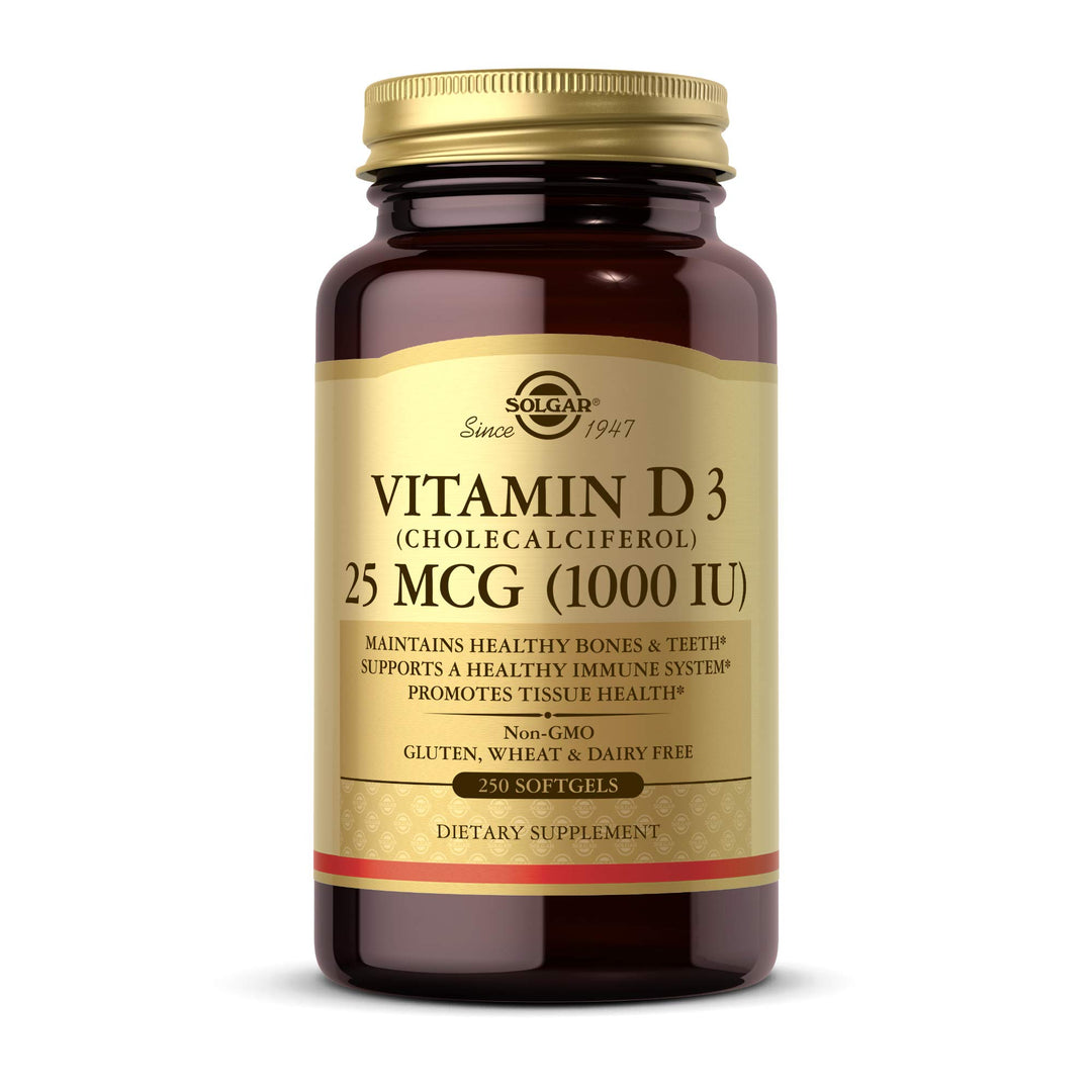 Solgar Vitamin D3 Cholecalciferol 25 MCG 1000 IU Softge