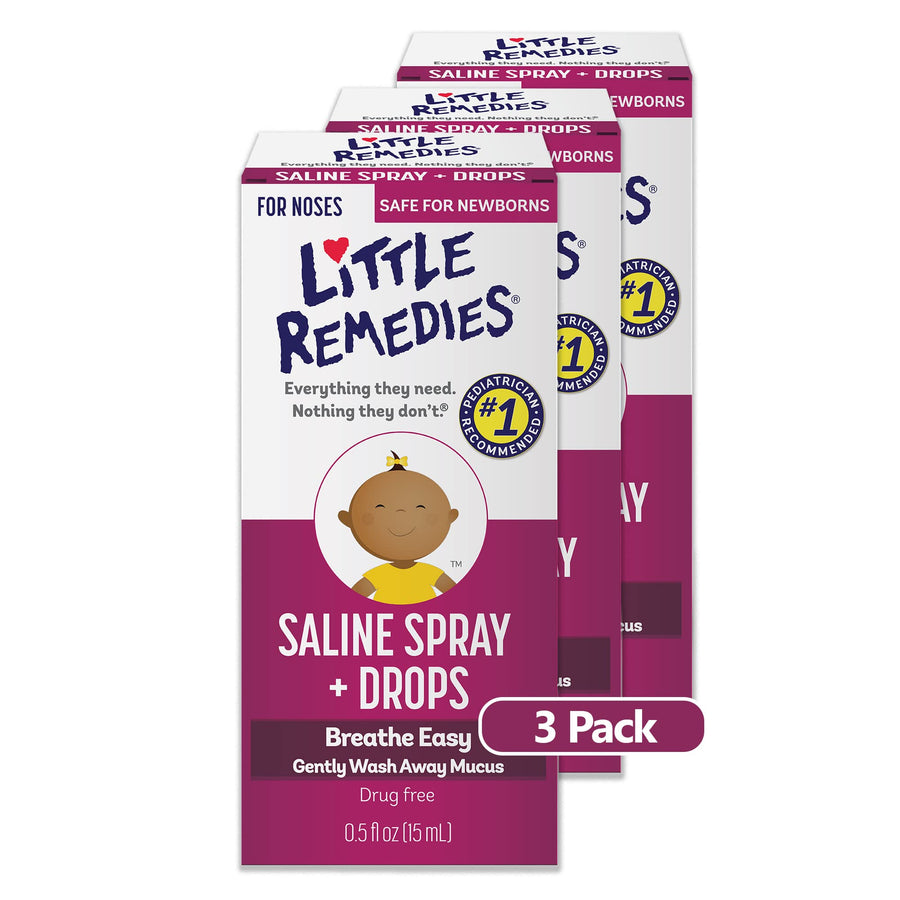 Little Remedies Noses Saline SprayDrops, 0.5 Ounce, 3 B