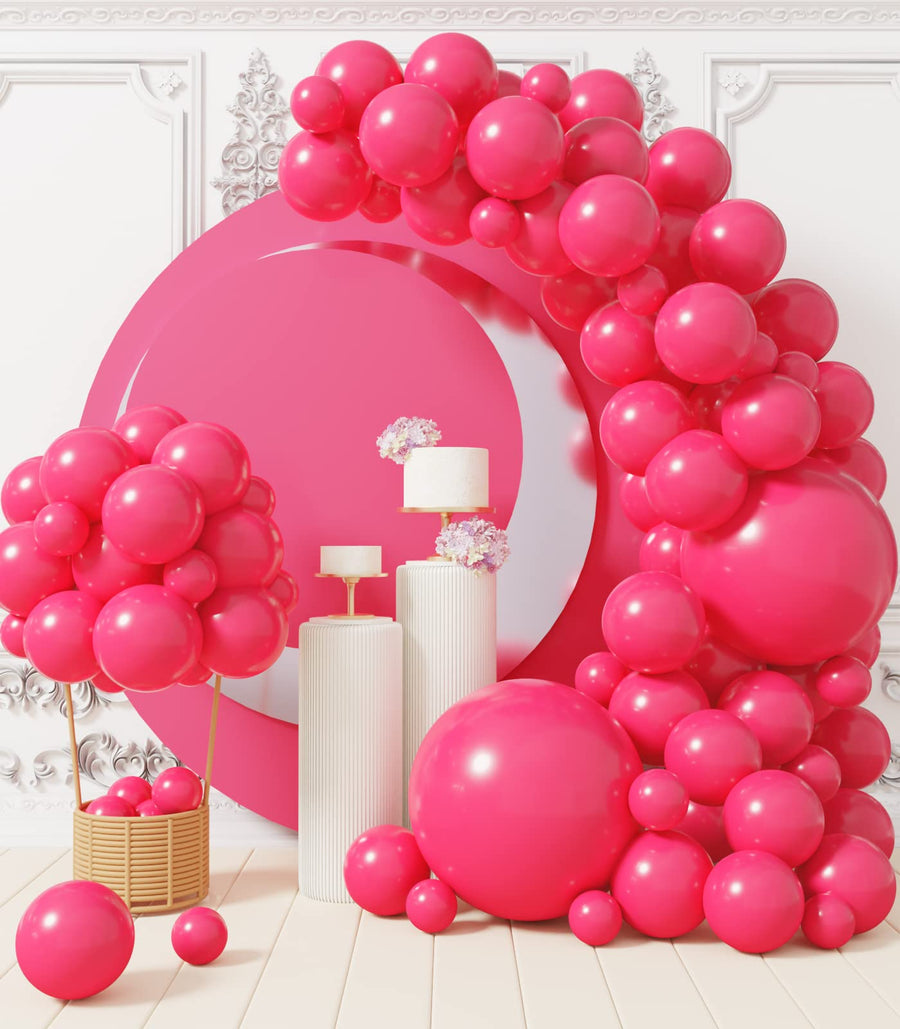 Fuchsia Balloons 100 Pack 12 inch Helium Chrome Latex Party Decoration Balloons