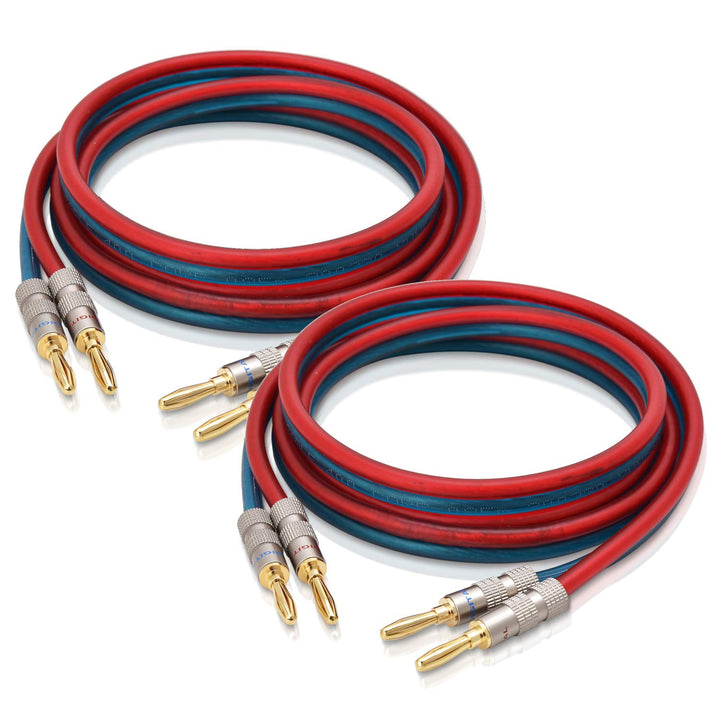 AutCreation Speaker Cable Wire with Banana Plugs,12AWG 