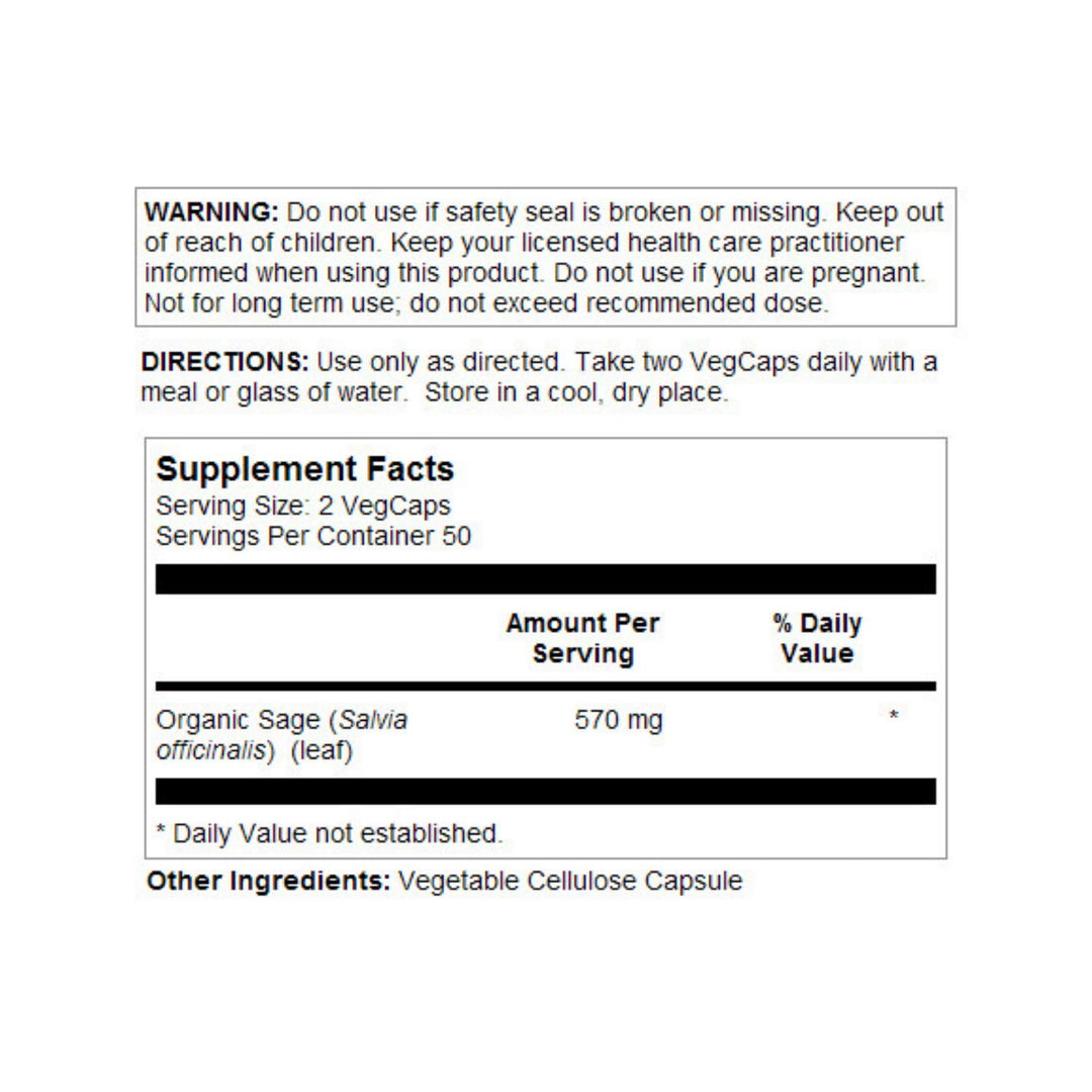 SOLARAY Sage Leaf | 570mg per Serving | Healthy Body Od