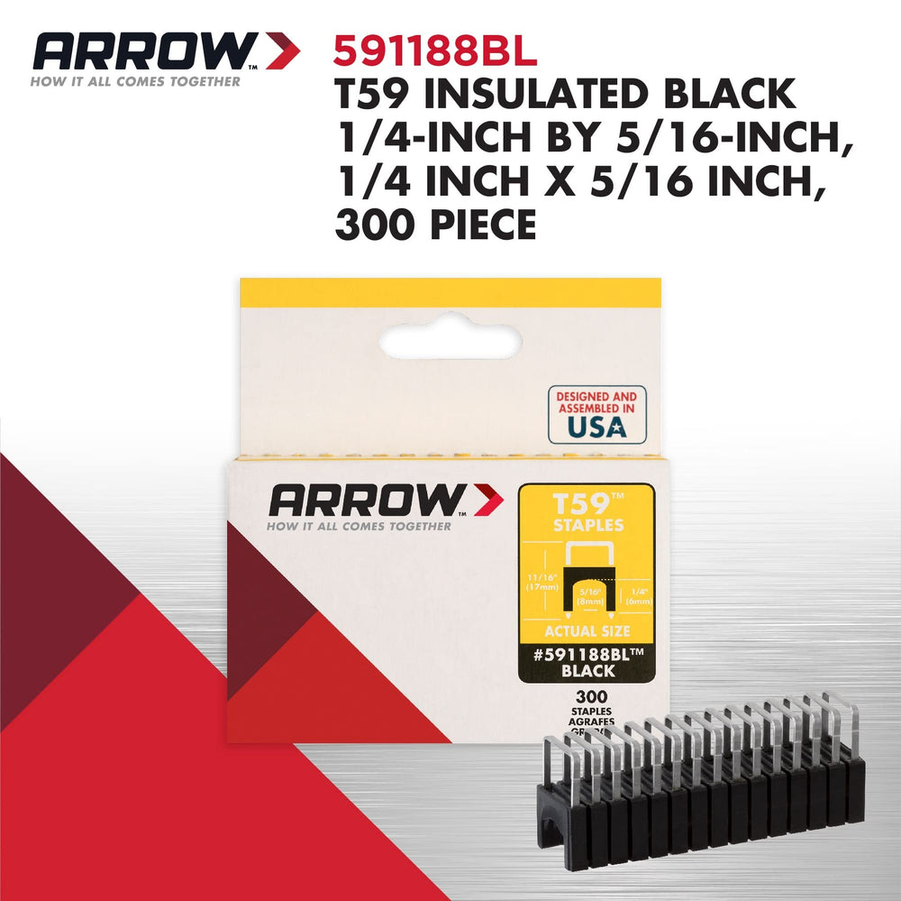 Insulated Staples BLACK/1/4 Inch X 5/16 Inch AD