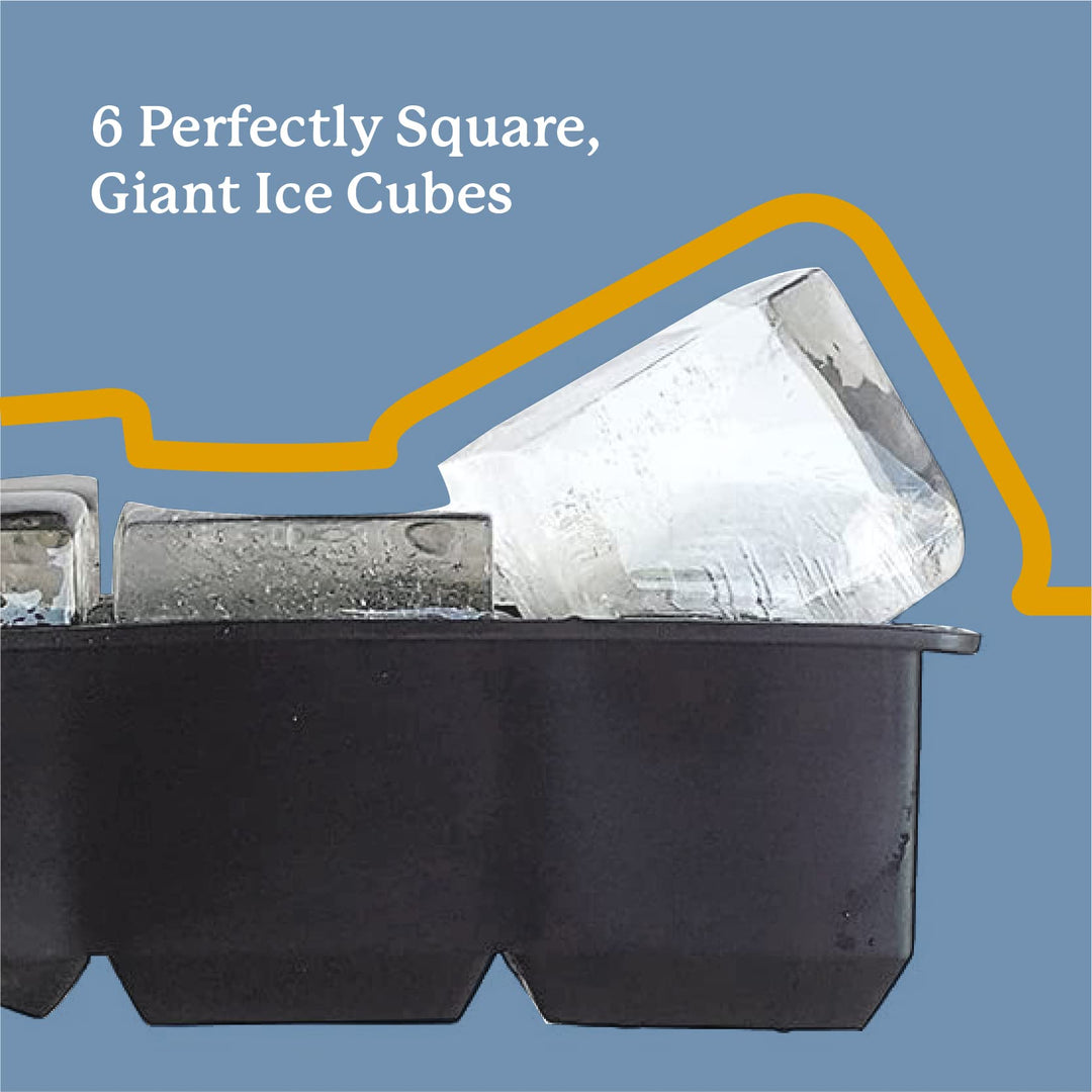 Large Silicone Premium Ice Trays, 2-Pack Combo, 2 Inches Big Cubes &amp; 2.5 Inches Sphere Ice Molds - BPA Free, Craft Ice Maker for Gifting, Whiskey, Cocktails, Easy Release - Gray