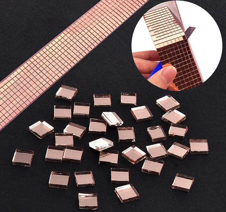 UPREDO 2400pcs Self-Adhesive Silver Rose Gold Craft Mir