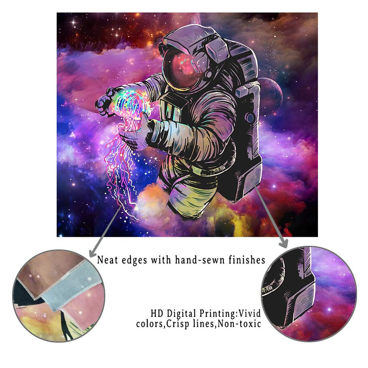 Astronaut Tapestries Wall Tapestry Bohemian Hippie Tapestry Fantasy Space Tapestry Wall Hanging Trippy Galaxy Planet Wall Art For Dorm Decorations