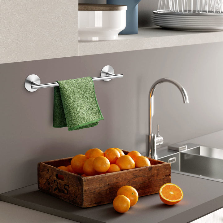 Towel Bar for Bathroom,17 Inch Towel Holder Adhesive Towel Bar SUS304 Stainless Steel Towel Racks Wall Mounted Hand Towel Bar Holder for Bathroom, Kitchen, Cabinet, No Drill Brushed Finish