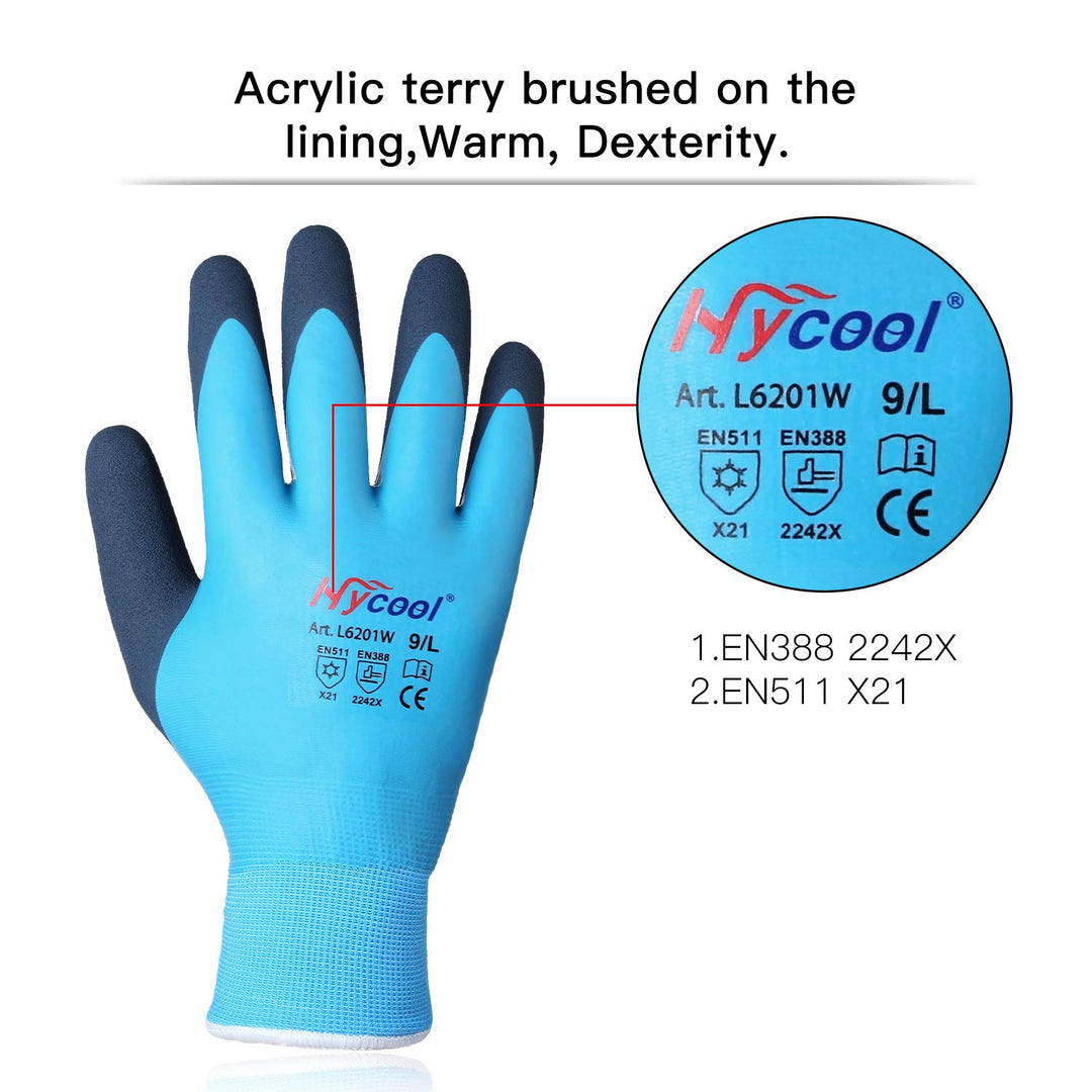 Men’s Waterproof Thermal Winter Work Gloves Size Small