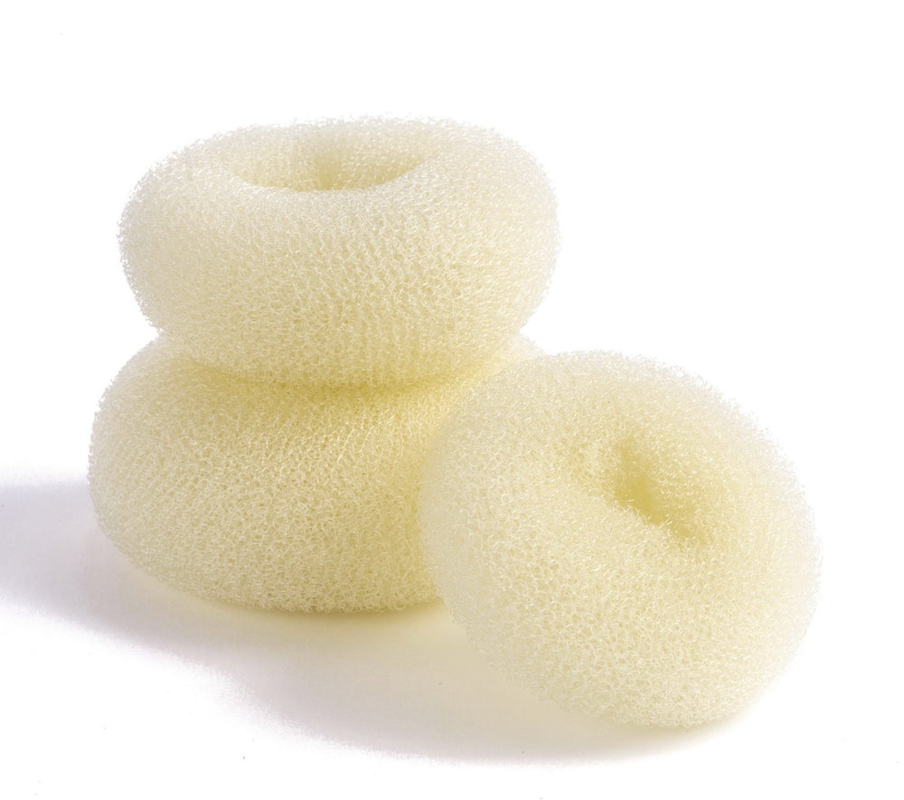 Yellow: 3 Pieces Bun Maker Donut for Hair, Blonde (3 sizes Small Medium Large 2-4 inch), Hair Doughnut Bun Form Shaper Chignon Maker