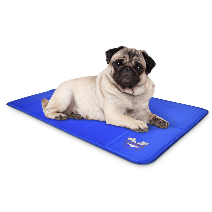 Dog Cooling Mat 23” x 35” Pad for Kennels, Crates, Beds, Non-Toxic, Durable Solid Self Cooling Gel No Refrigeration or Electricity Needed