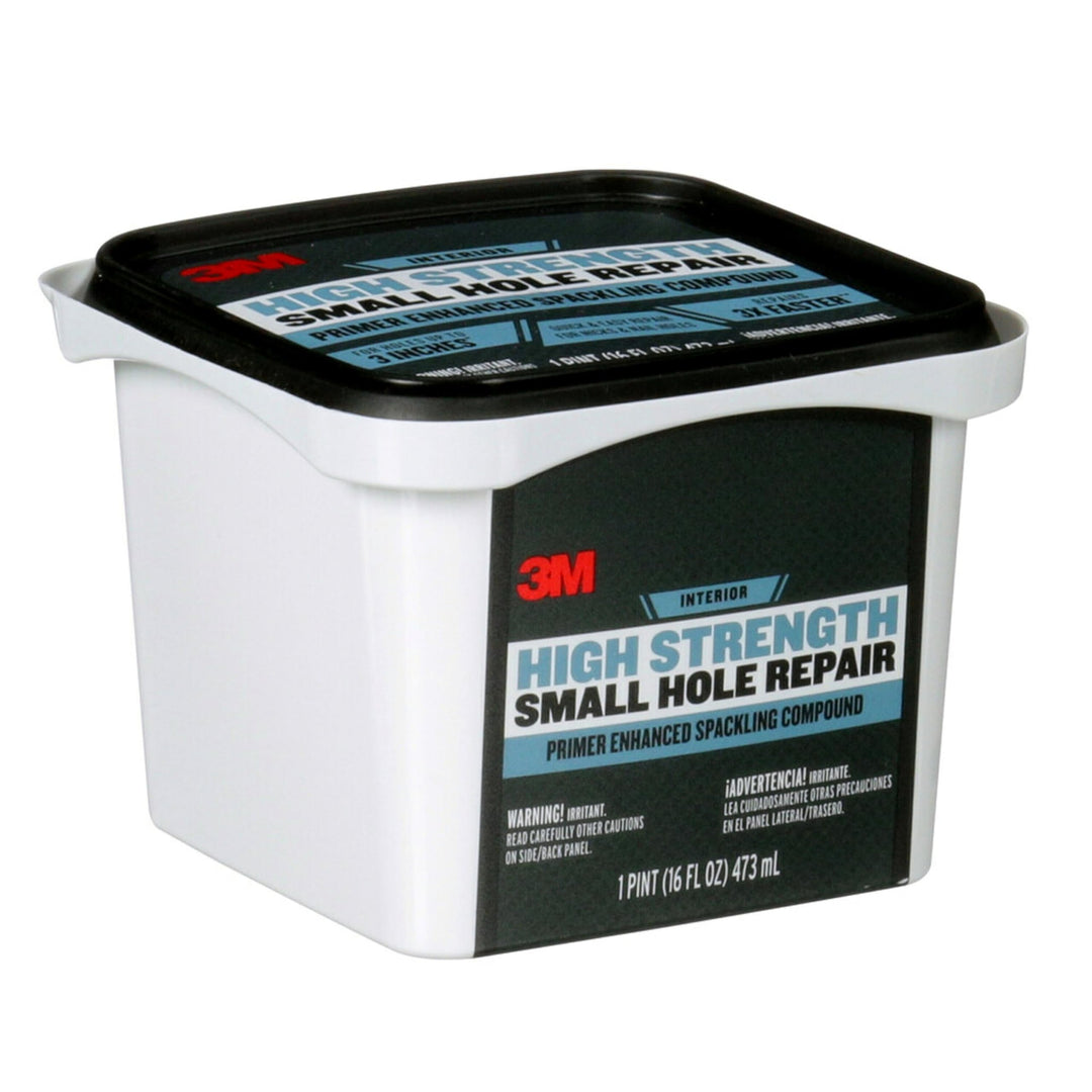 3M High Strength Spackling Compound, 16 oz., Small Hole Repair Primer Enhanced Spackling Compound, Quick & Easy Repair For Nicks & Nail Holes, No Shrinking, Cracking or Sagging (SHR-16-BB)