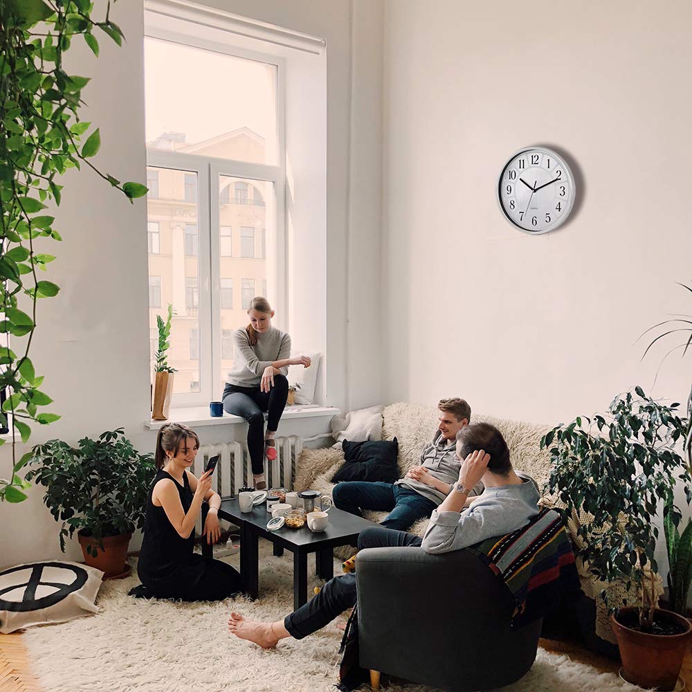 12 Silent Quartz Wood Wall Clock Non-Ticking Digital Clock Dream Tree Printed Wood Wall Hanging Clocks for Home, Office, School