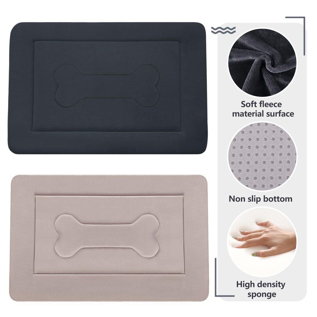 Large Dog Bed Soft Dog Crate Pad Mat 42 in Non-Slip Bottom Washable Dog Sleeping Mattress Pet Beds Cat Bed Kennel Pad, Dark Gray