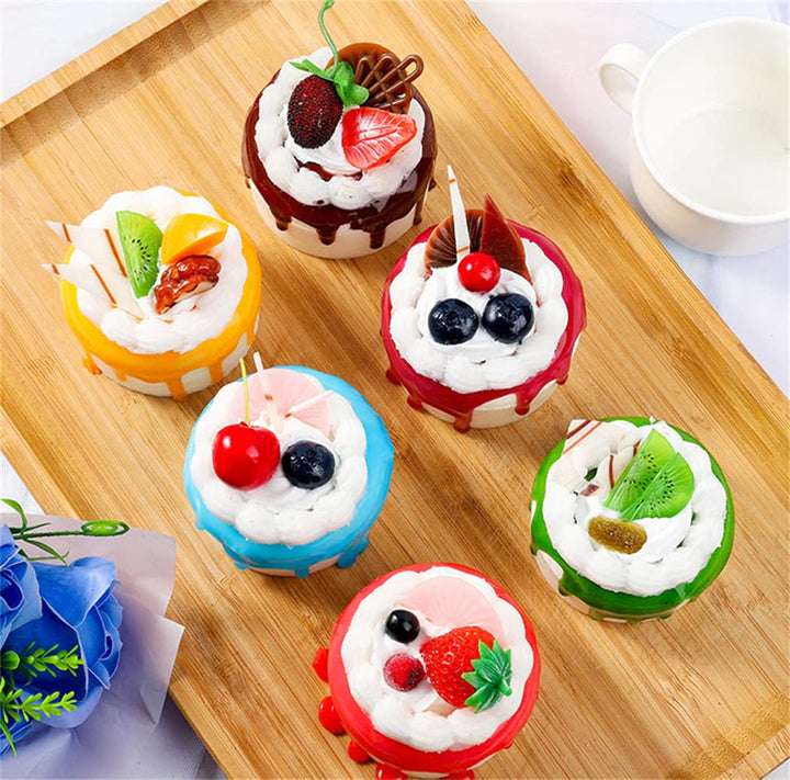 Realistic Artificial Simulation Cake Dessert Mixed Fake Cupcakes Model Faux Bread for Display Kitchen Decoration Photography Props 6Pcs, Multi, 2.9in