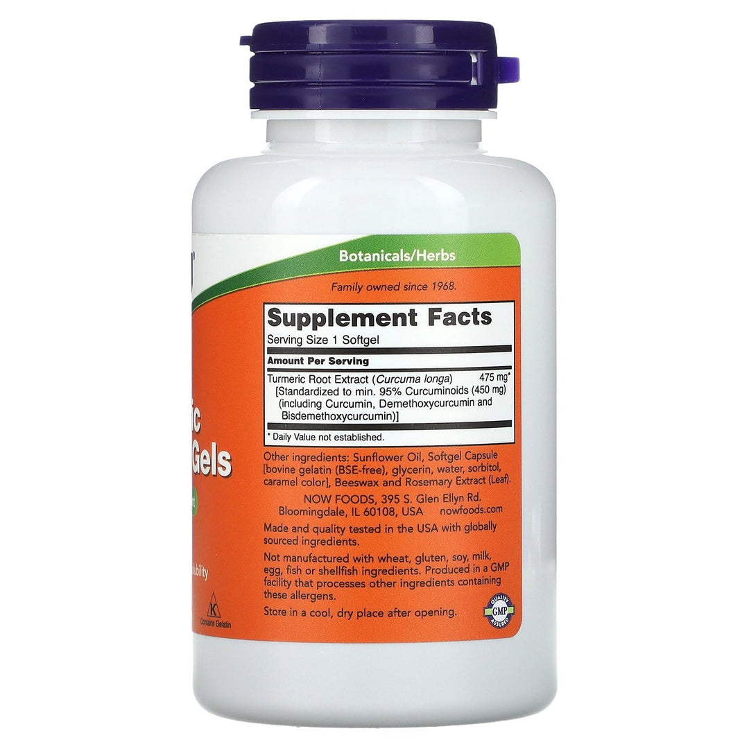 NOW Supplements, Tumeric Curcumin (Curcuma longa) Gels,