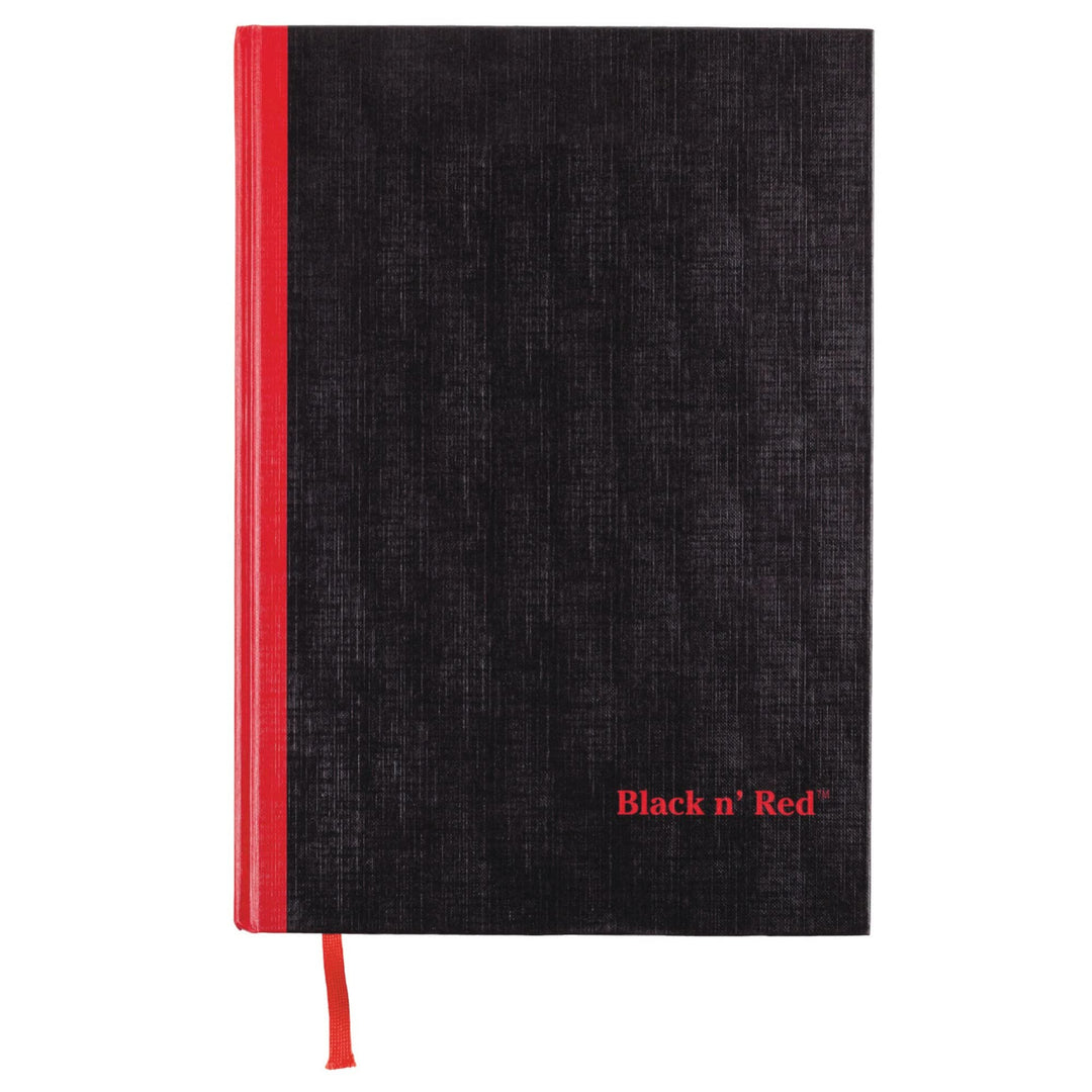Black n&#39; Red Notebook, Business Journal, 11-3/4 x 8-1/4, 96 Sheets, Ruled, Optik Paper, Hardcover, Casebound, Black (D66174)
