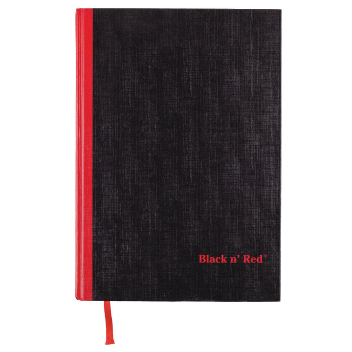 Black n&#39; Red Notebook, Business Journal, 11-3/4 x 8-1/4, 96 Sheets, Ruled, Optik Paper, Hardcover, Casebound, Black (D66174)