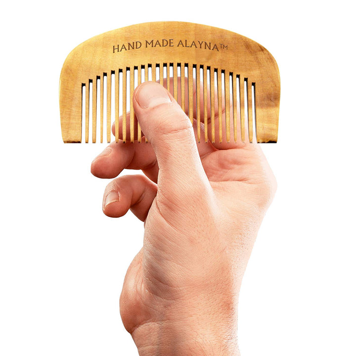 Hand Crafted Wooden Beard and Mustache Comb- Ideal for Applying Beard Oil