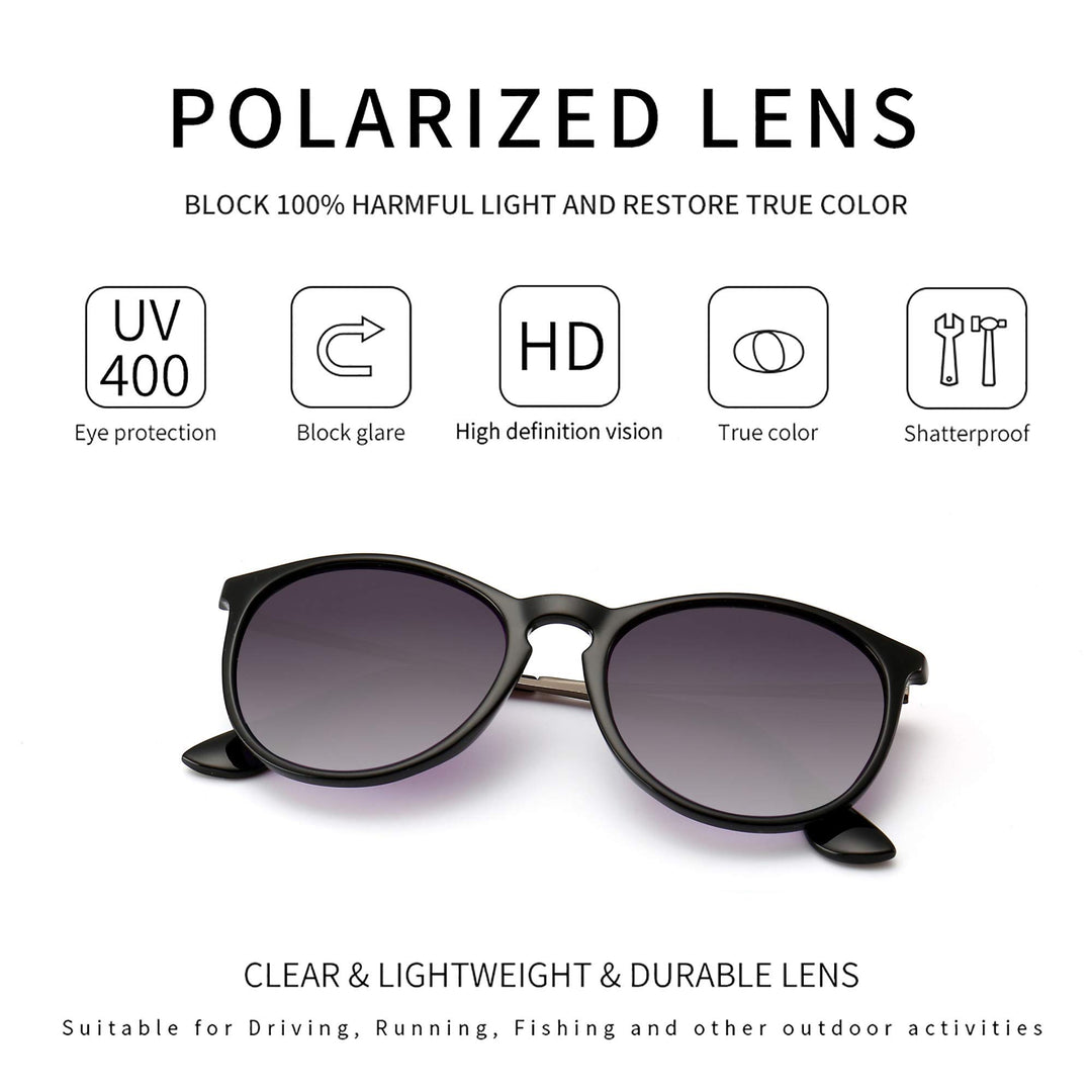 SUNGAIT Vintage Round Sunglasses for Women Men Classic 