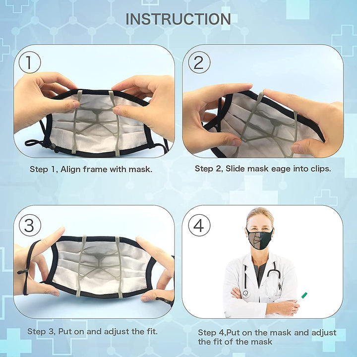 Face Mask Bracket Large for Men,Mask Bracket Internal Support Frame with Ear Loops,Upgrade 3D Mask Bracket for Adult,Keep Fabric Off Mouth 5 Pcs,Gray